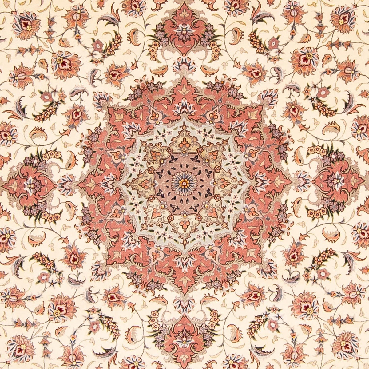 Tappeto Persero - Tabriz - Reale rotondo  - 250 x 250 cm - beige