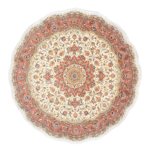 Tappeto Persero - Tabriz - Reale rotondo  - 194 x 194 cm - beige