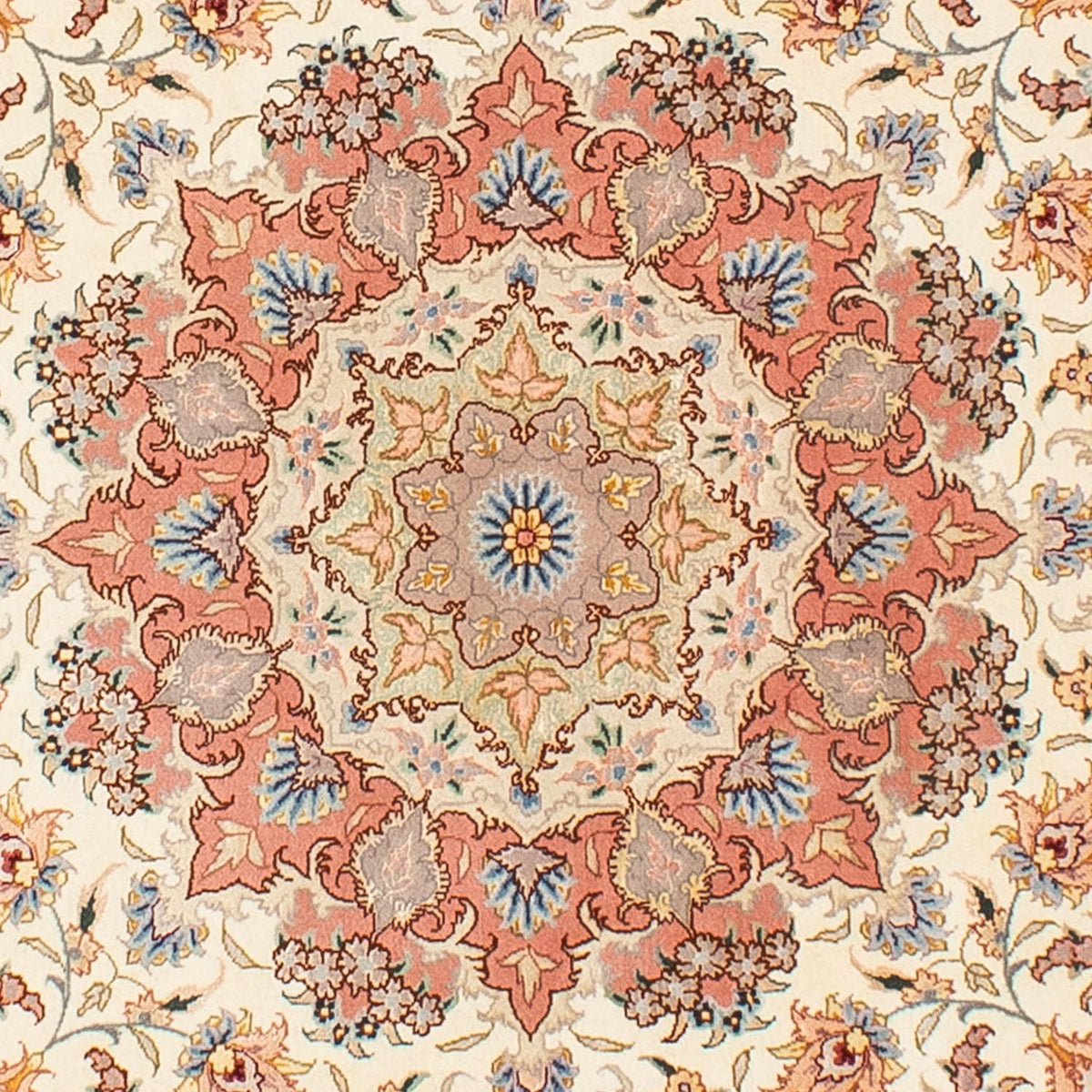 Tappeto Persero - Tabriz - Reale rotondo  - 194 x 194 cm - beige