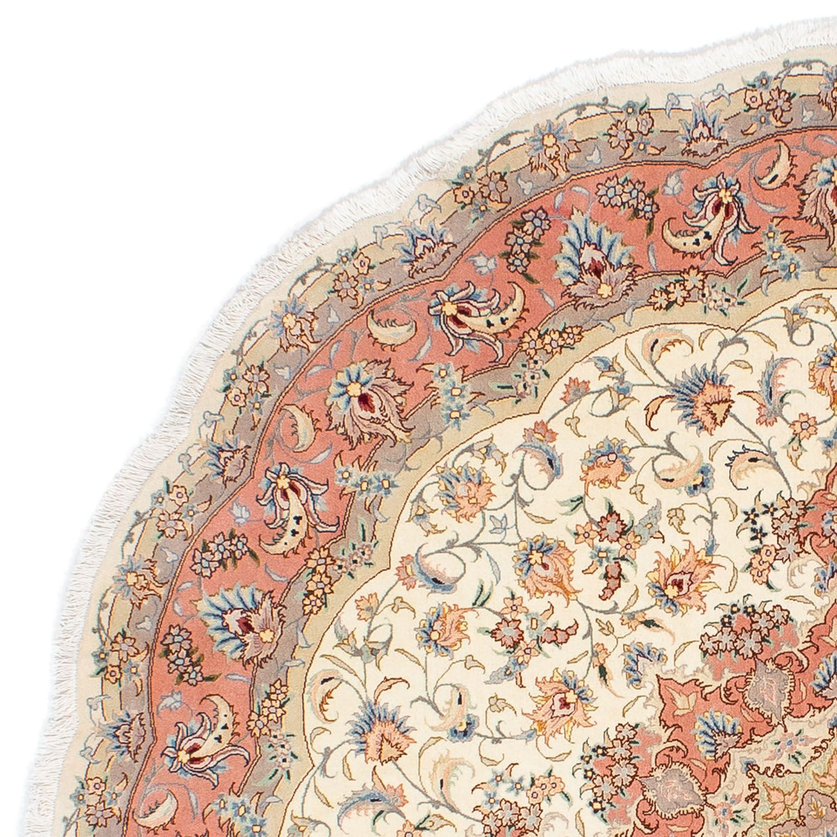 Tappeto Persero - Tabriz - Reale rotondo  - 194 x 194 cm - beige