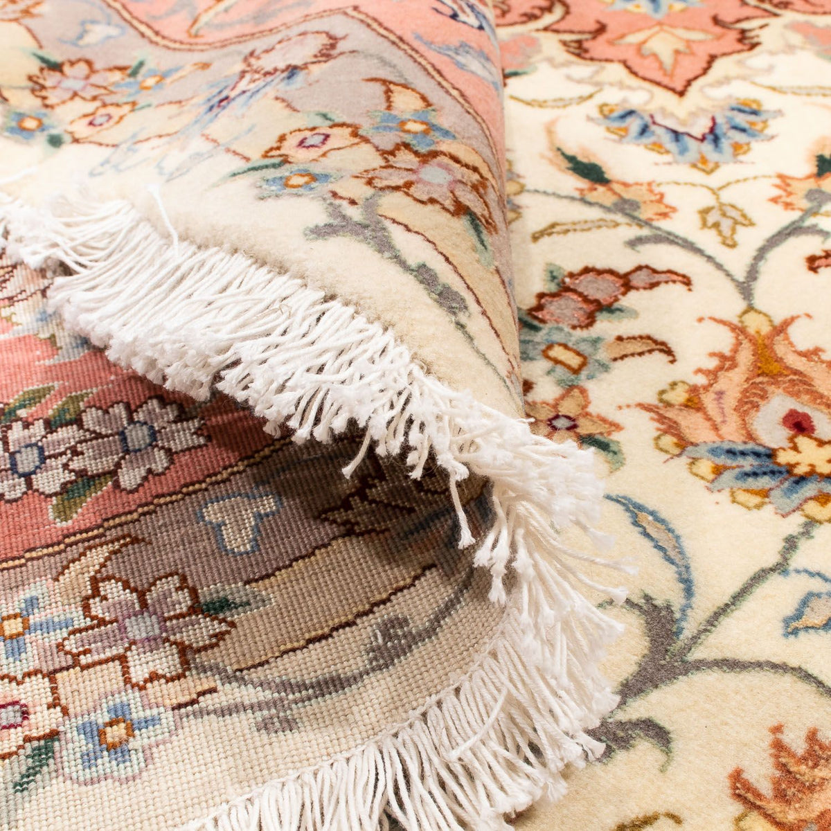 Tappeto Persero - Tabriz - Reale rotondo  - 194 x 194 cm - beige