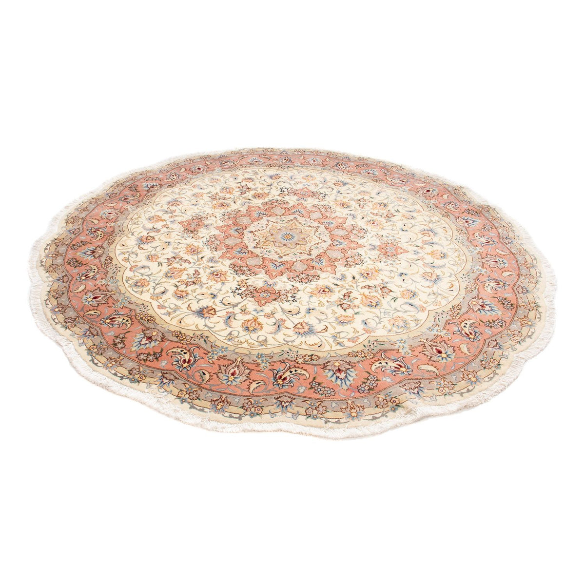 Tappeto Persero - Tabriz - Reale rotondo  - 194 x 194 cm - beige
