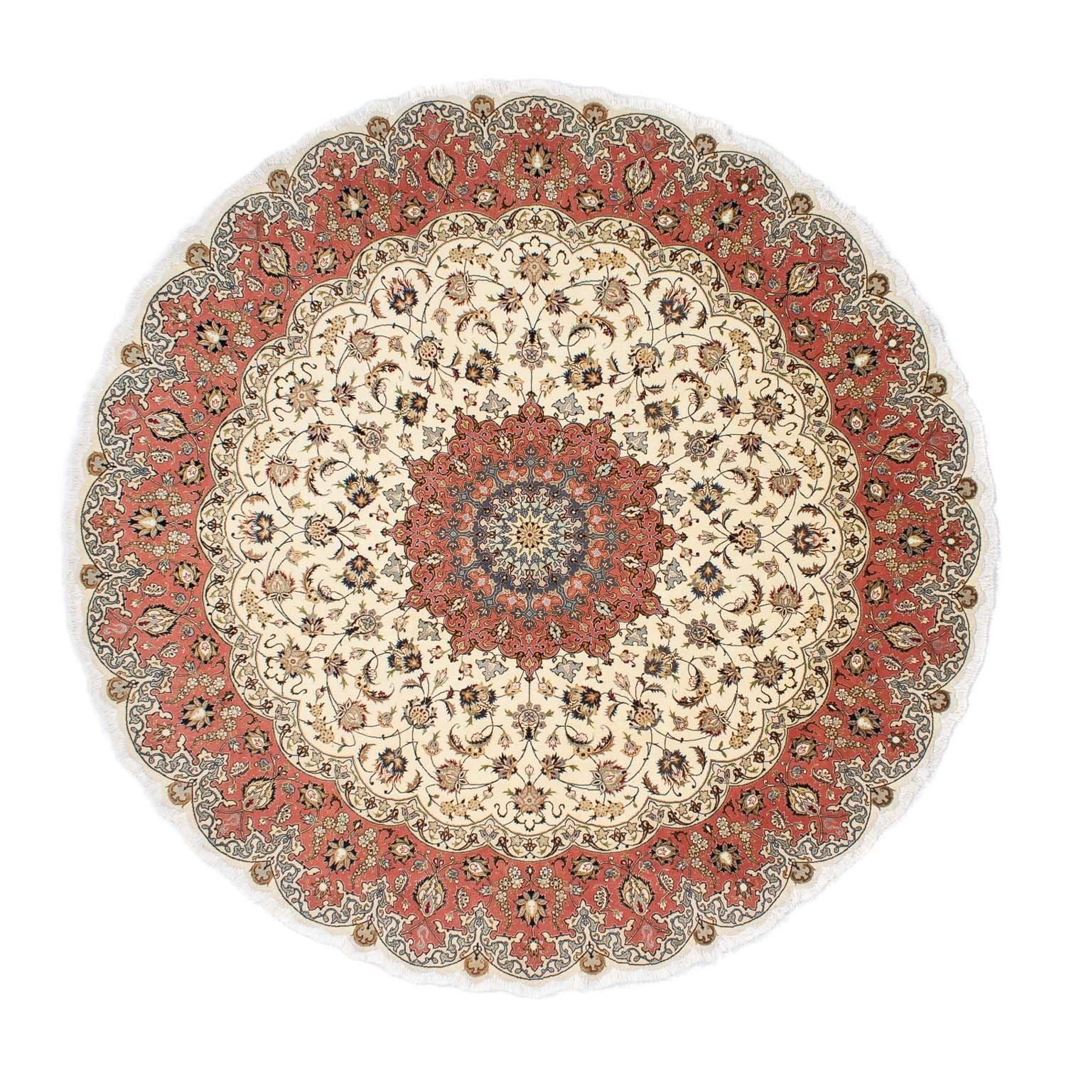 Tappeto Persero - Tabriz - Reale rotondo  - 242 x 242 cm - beige