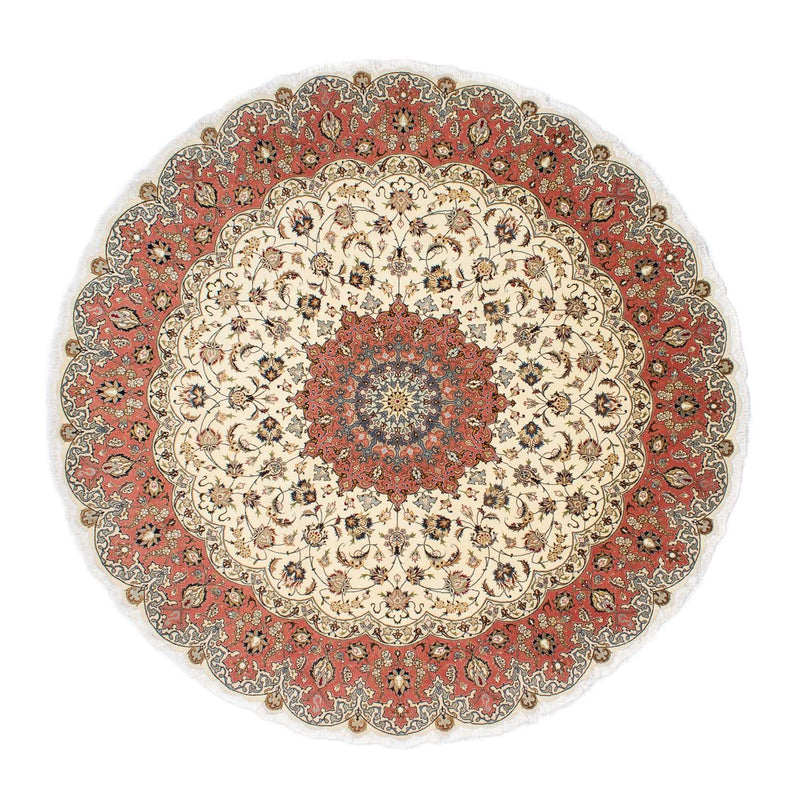Tappeto Persero - Tabriz - Reale rotondo  - 242 x 242 cm - beige
