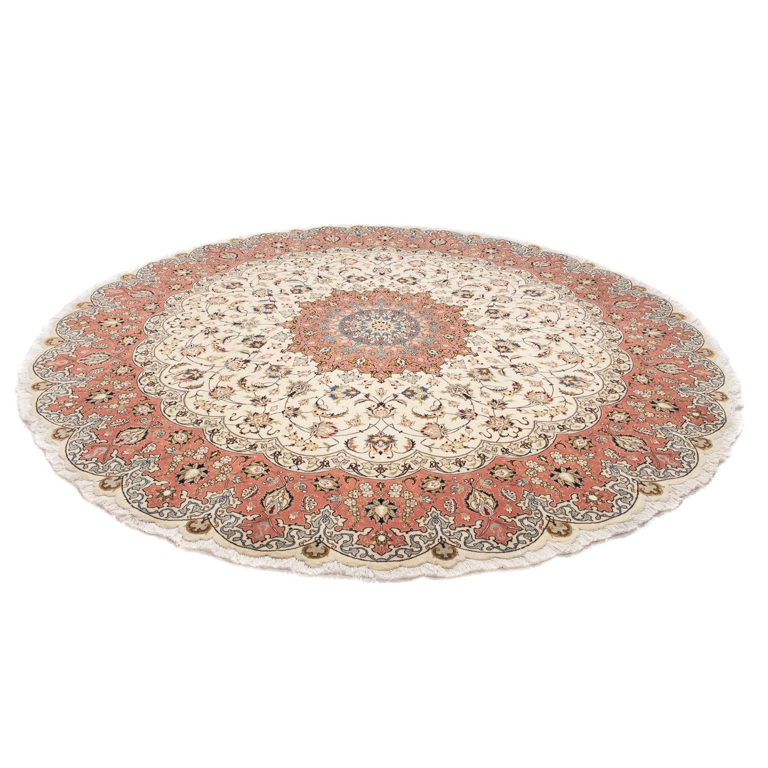 Tappeto Persero - Tabriz - Reale rotondo  - 242 x 242 cm - beige