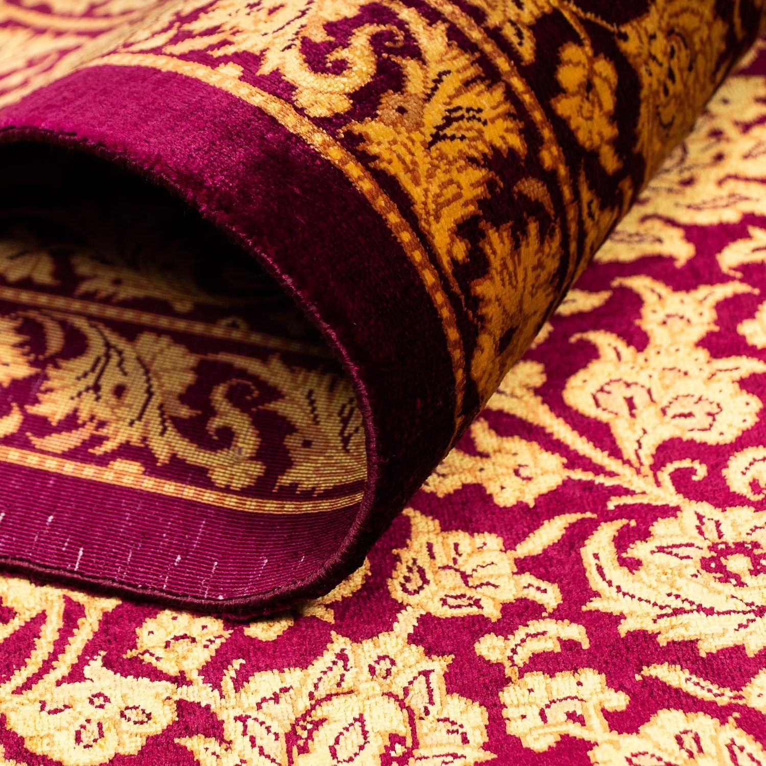 Tappeto di seta - Ghom seta - Premio - 216 x 132 cm - blu scuro
