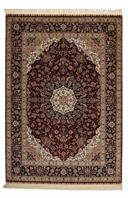 Tappeto Persero - Ghom - 197 x 133 cm - rosso scuro