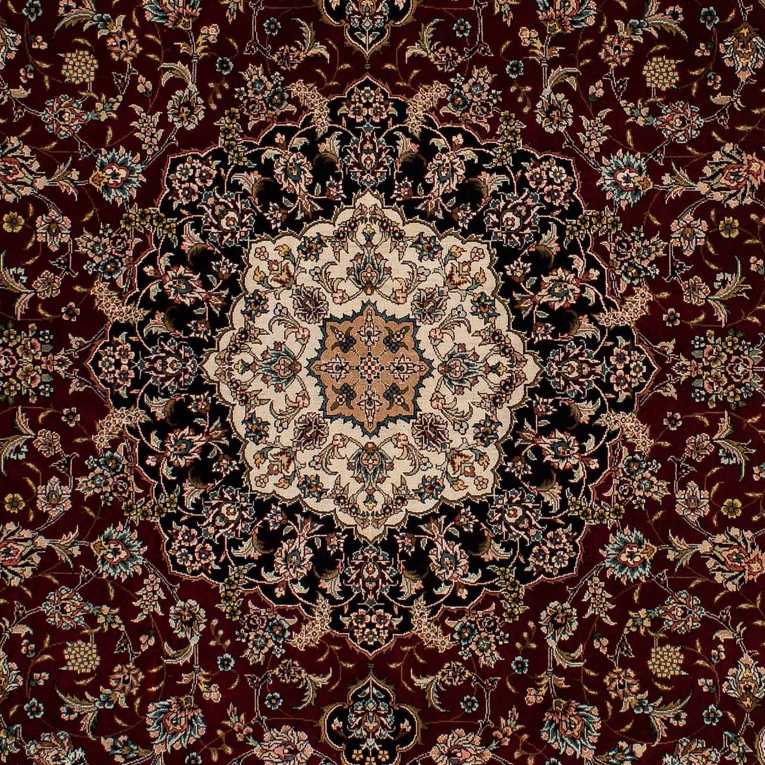 Tappeto Persero - Ghom - 197 x 133 cm - rosso scuro