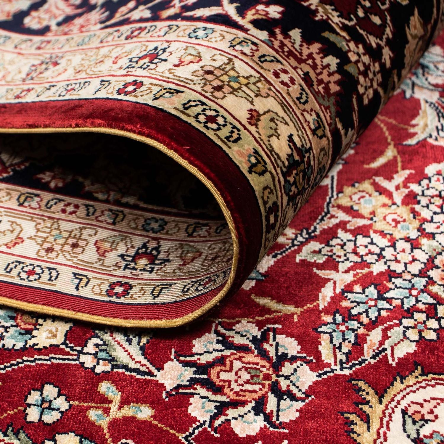 Tappeto Persero - Ghom - 197 x 133 cm - rosso scuro