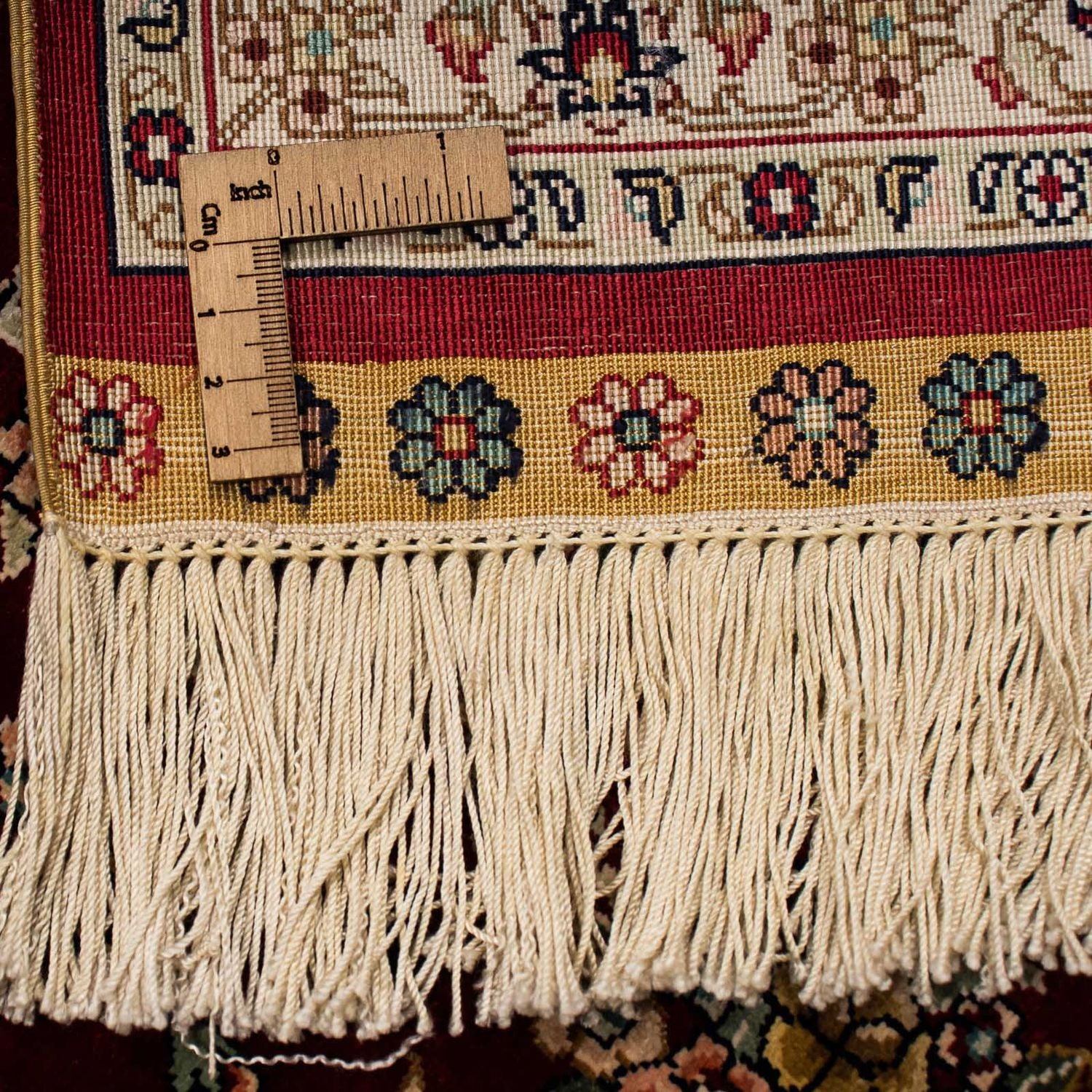 Tappeto Persero - Ghom - 197 x 133 cm - rosso scuro