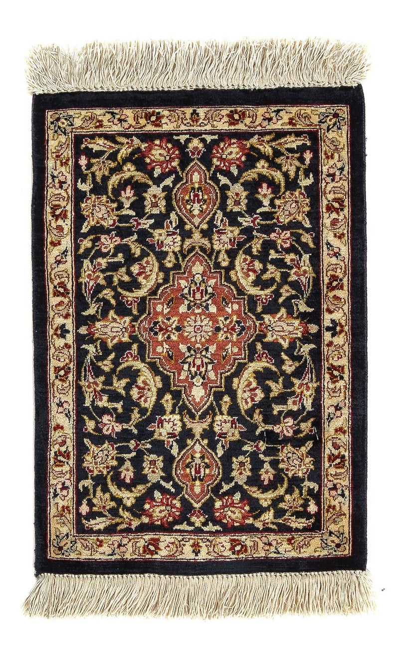 Tappeto di seta - Ghom seta - Premio - 42 x 28 cm - blu scuro