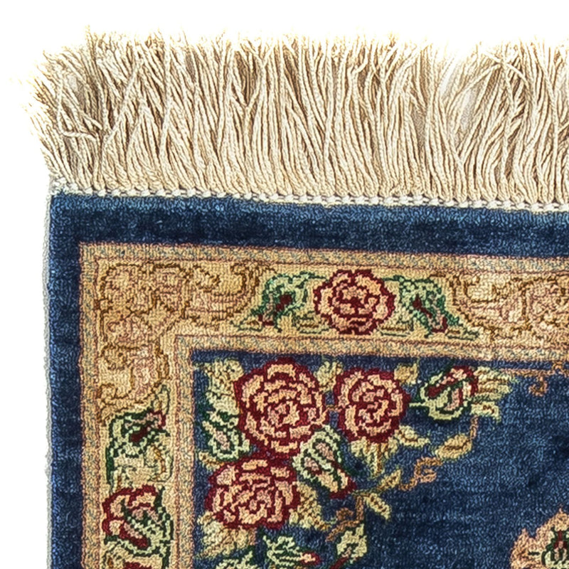 Tappeto di seta - Ghom seta - Premio - 39 x 28 cm - blu scuro