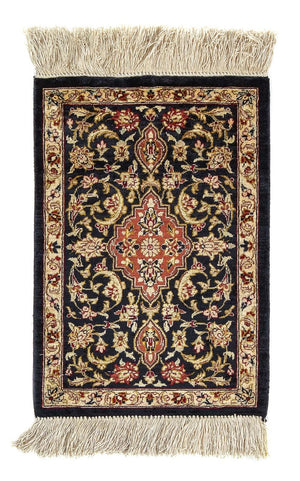 Tappeto di seta - Ghom seta - Premio - 41 x 28 cm - blu scuro