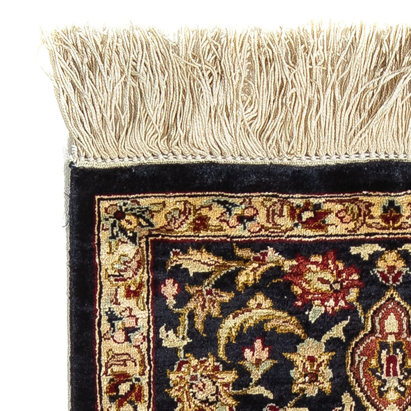 Tappeto di seta - Ghom seta - Premio - 41 x 28 cm - blu scuro