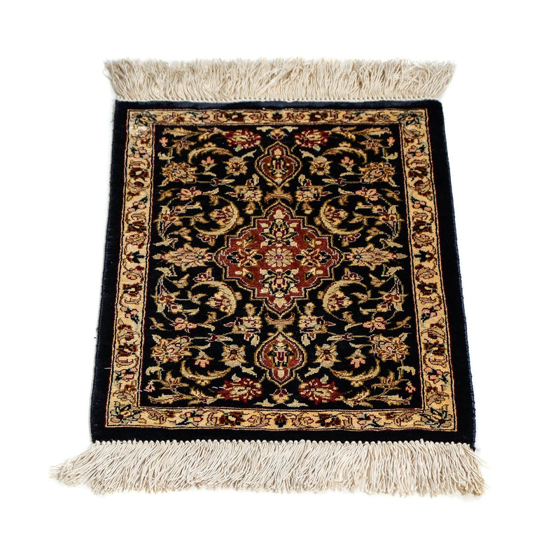 Tappeto di seta - Ghom seta - Premio - 41 x 28 cm - blu scuro