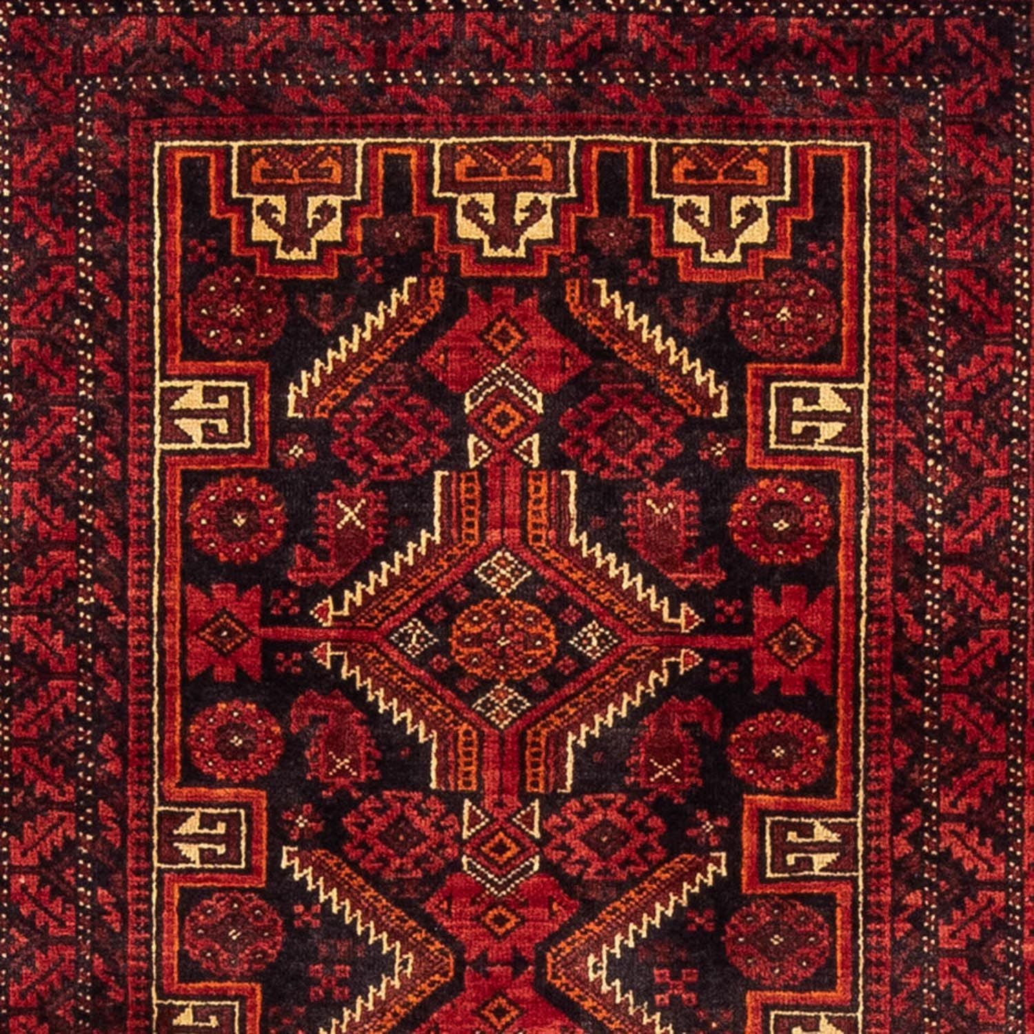 Tappeto corsia Tappeto Belutsch - 195 x 89 cm - rosso scuro