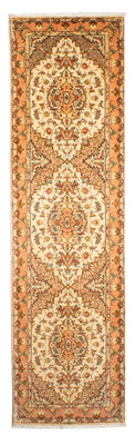 Tappeto corsia Tappeto Persero - Tabriz - Reale - 314 x 87 cm - marrone chiaro
