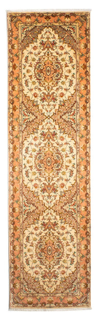 Tappeto corsia Tappeto Persero - Tabriz - Reale - 314 x 87 cm - marrone chiaro