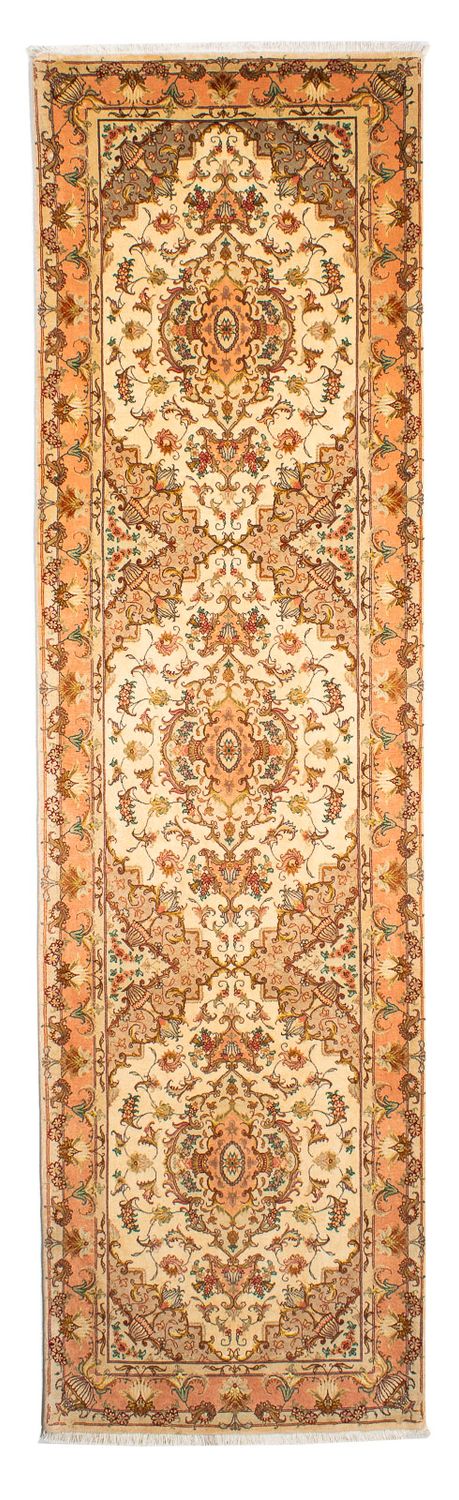 Tappeto corsia Tappeto Persero - Tabriz - Reale - 314 x 87 cm - marrone chiaro