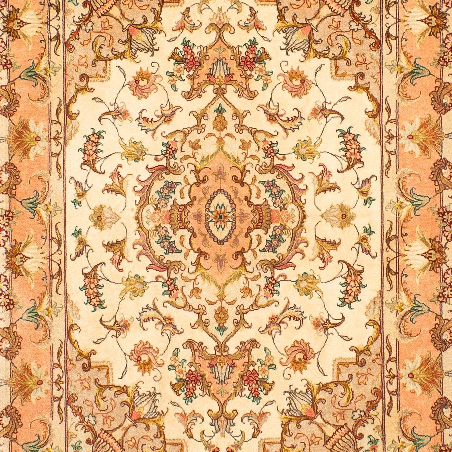 Tappeto corsia Tappeto Persero - Tabriz - Reale - 314 x 87 cm - marrone chiaro