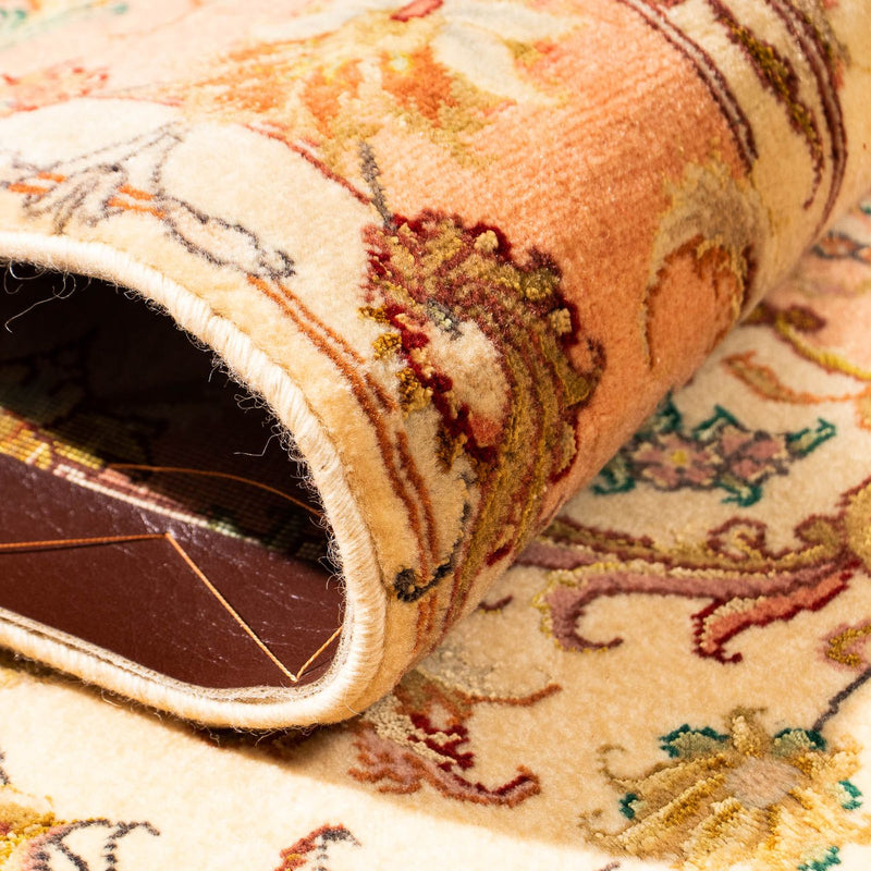Tappeto corsia Tappeto Persero - Tabriz - Reale - 314 x 87 cm - marrone chiaro