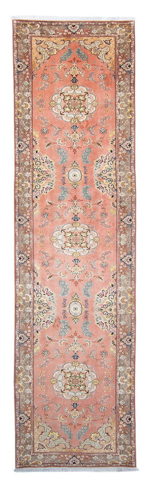 Tappeto corsia Tappeto Persero - Tabriz - Reale - 389 x 93 cm - rosso chiaro