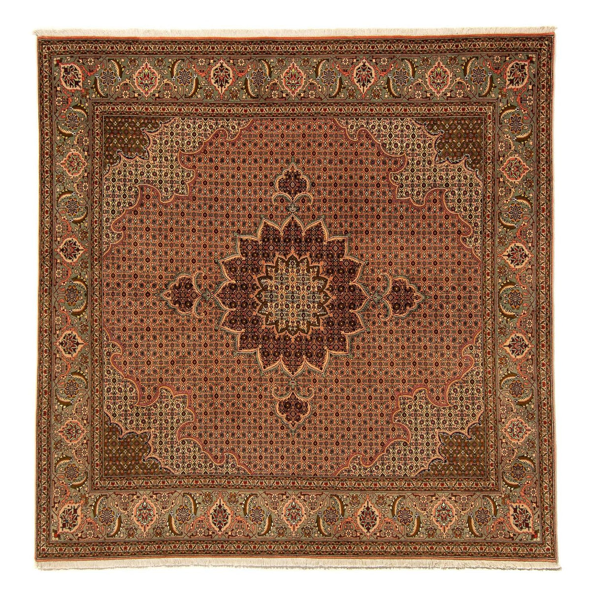 Tappeto Persero - Tabriz quadrato  - 206 x 206 cm - marrone