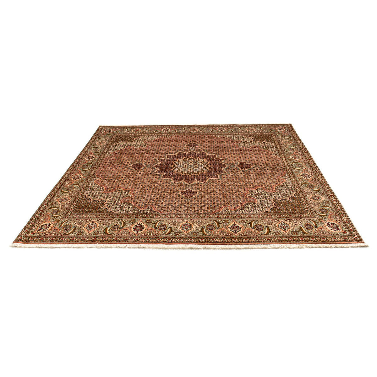 Tappeto Persero - Tabriz quadrato  - 206 x 206 cm - marrone