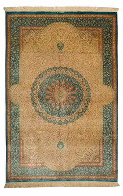 Tappeto di seta - Ghom seta - Premio - 188 x 130 cm - beige