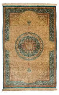 Tappeto di seta - Ghom seta - Premio - 188 x 130 cm - beige
