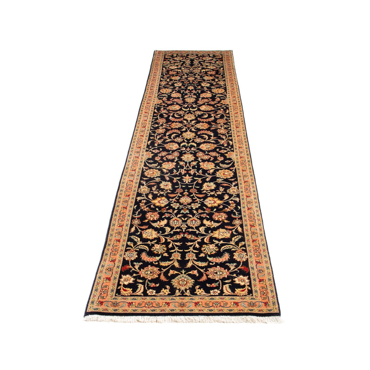 Tappeto corsia Tappeto Persero - Tabriz - Reale - 295 x 65 cm - blu scuro