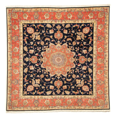 Tappeto Persero - Tabriz - Reale quadrato  - 202 x 202 cm - blu scuro