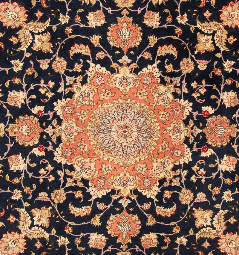 Tappeto Persero - Tabriz - Reale quadrato  - 202 x 202 cm - blu scuro