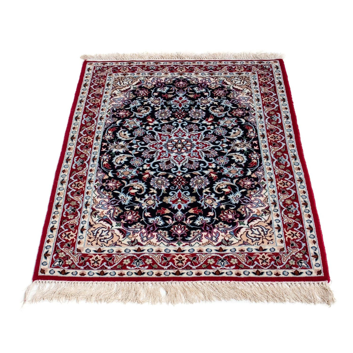 Tappeto Persero - Isfahan - Premio - 104 x 72 cm - rosso scuro