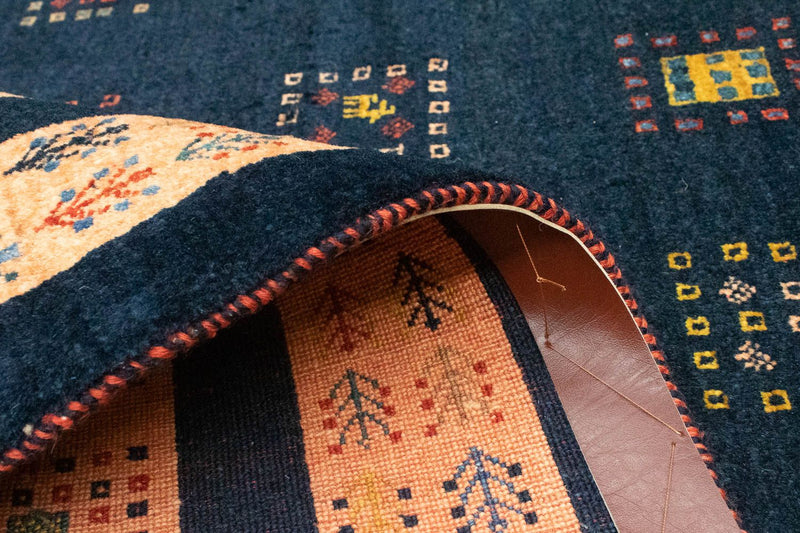 Tappeto Gabbeh - Loribaft Persero - 202 x 134 cm - blu scuro