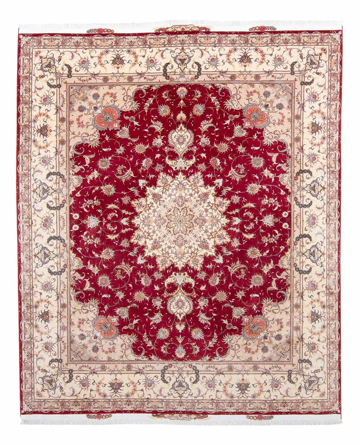 Tappeto Persero - Tabriz - Reale - 305 x 253 cm - rosso scuro