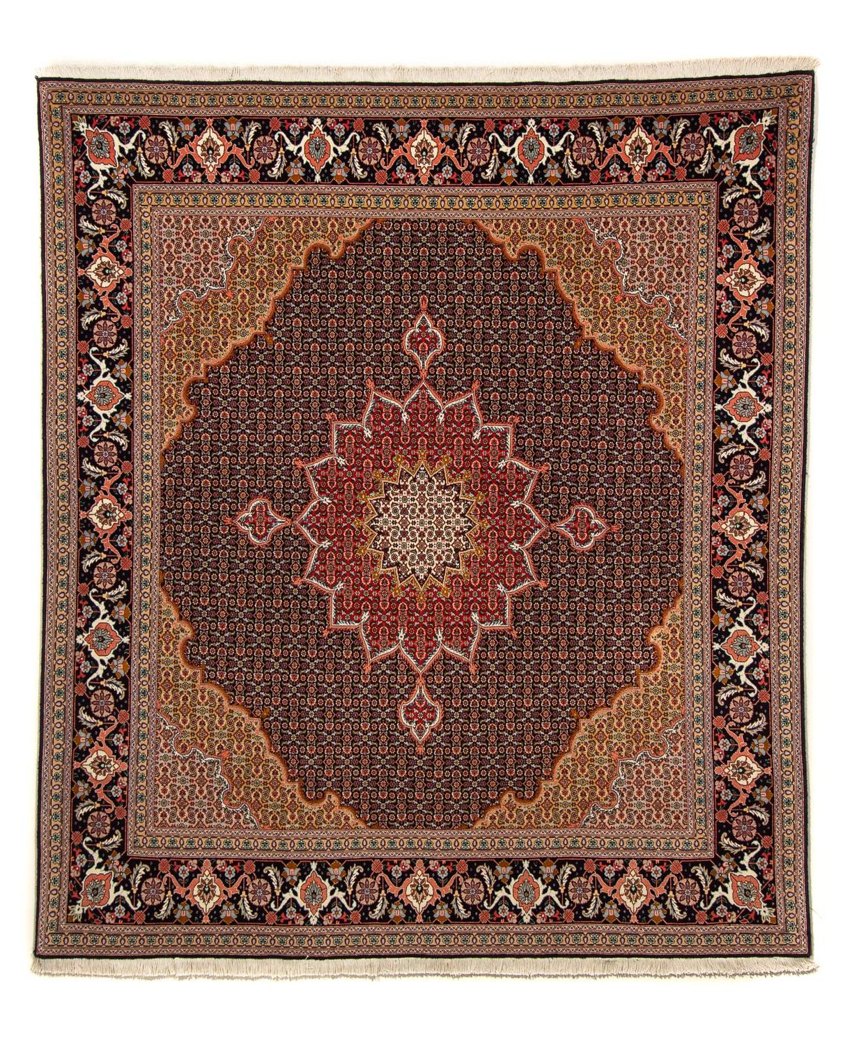 Tappeto Persero - Tabriz - Reale quadrato  - 219 x 200 cm - blu scuro