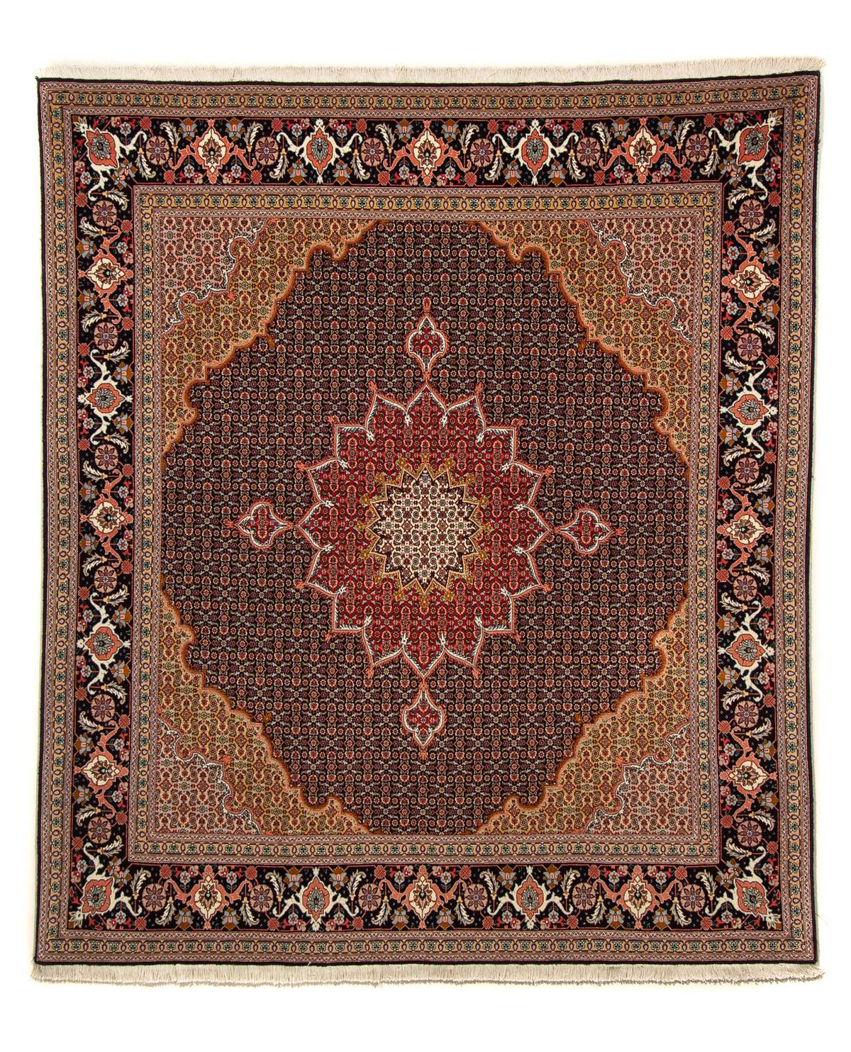 Tappeto Persero - Tabriz - Reale quadrato  - 219 x 200 cm - blu scuro