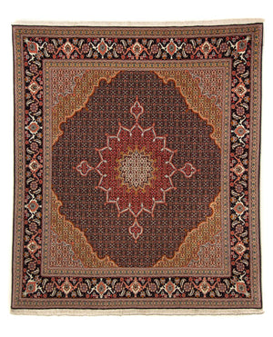 Tappeto Persero - Tabriz - Reale quadrato  - 219 x 200 cm - blu scuro