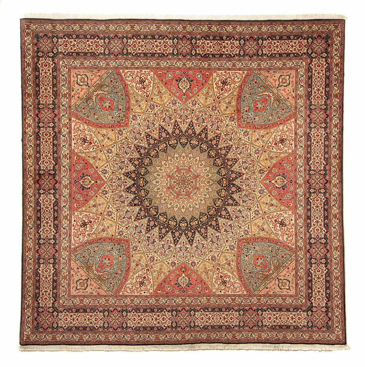 Tappeto Persero - Tabriz - Reale quadrato  - 253 x 250 cm - multicolore