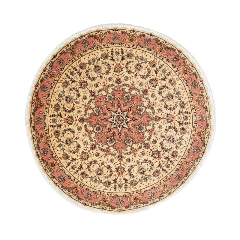 Tappeto Persero - Tabriz - Reale rotondo  - 150 x 150 cm - marrone chiaro