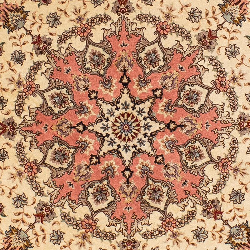 Tappeto Persero - Tabriz - Reale rotondo  - 150 x 150 cm - marrone chiaro