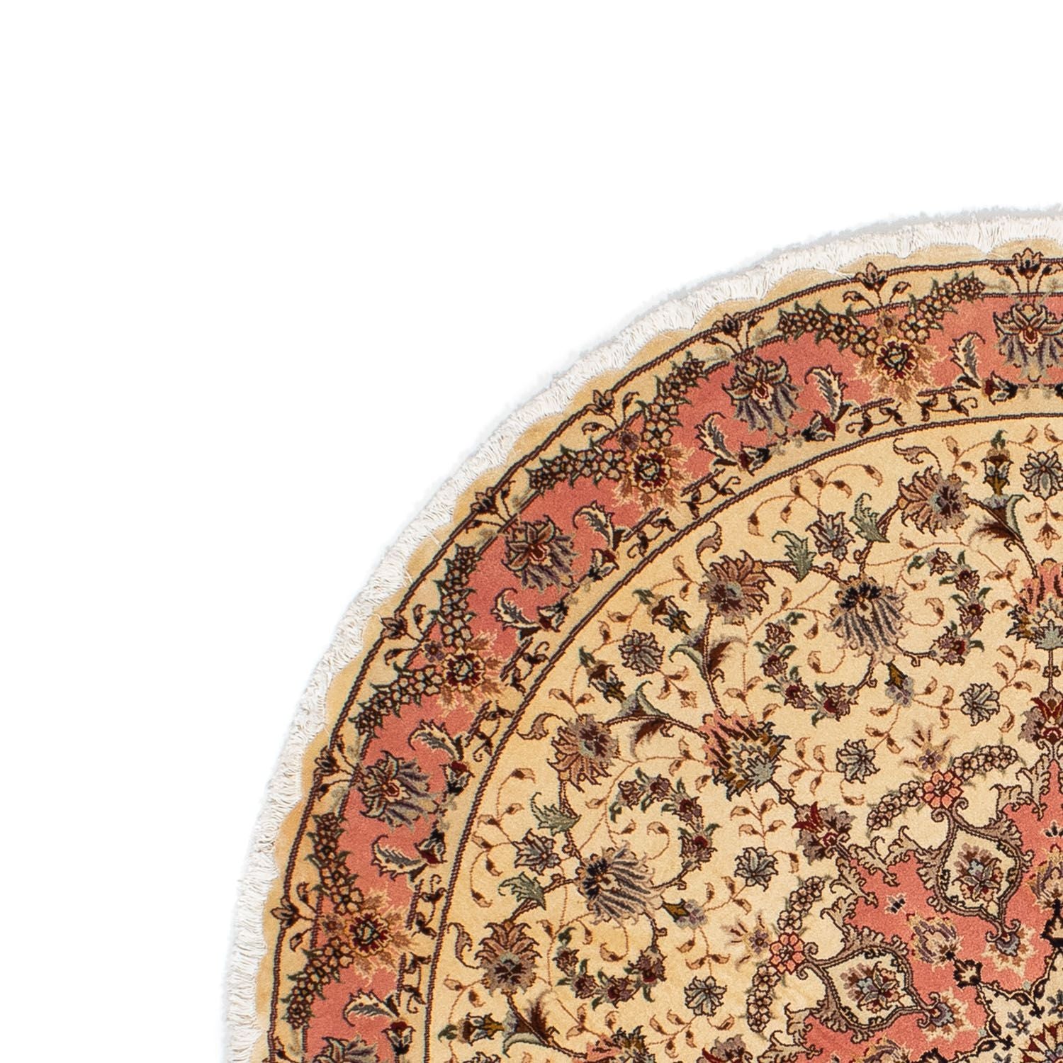 Tappeto Persero - Tabriz - Reale rotondo  - 150 x 150 cm - marrone chiaro
