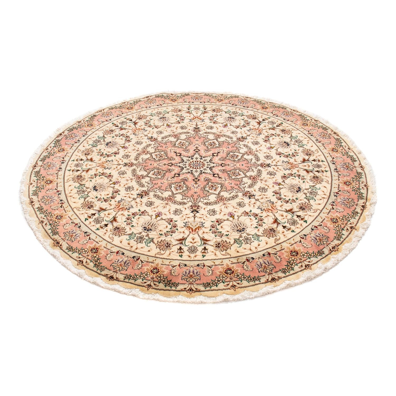 Tappeto Persero - Tabriz - Reale rotondo  - 150 x 150 cm - beige