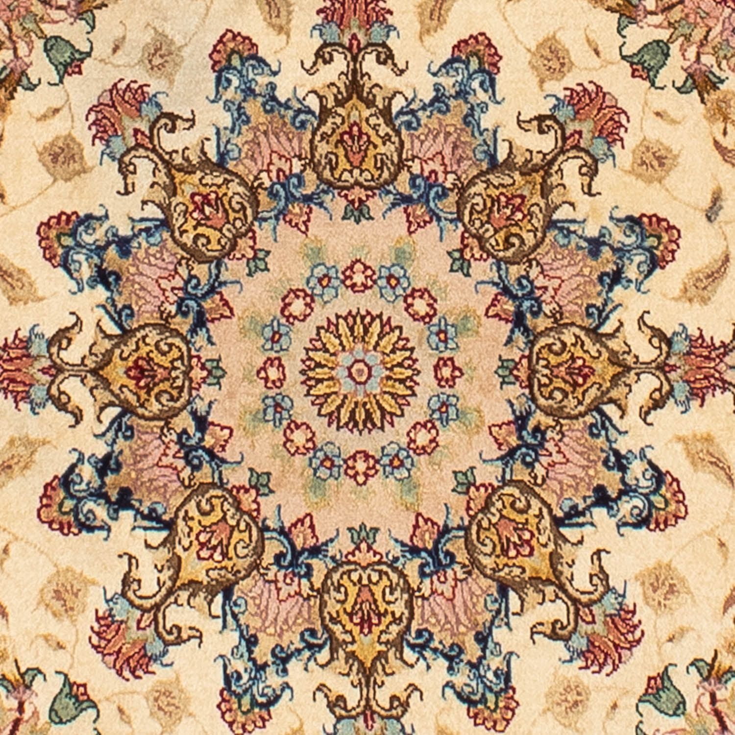 Tappeto Persero - Tabriz - Reale rotondo  - 150 x 150 cm - marrone chiaro