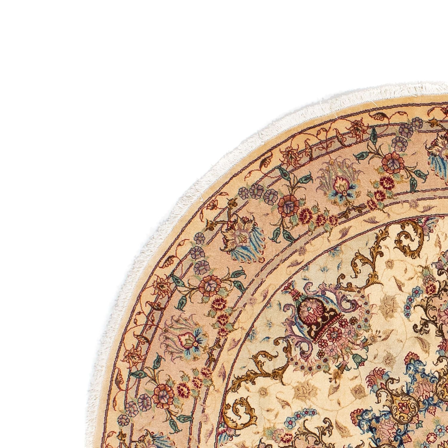 Tappeto Persero - Tabriz - Reale rotondo  - 150 x 150 cm - marrone chiaro