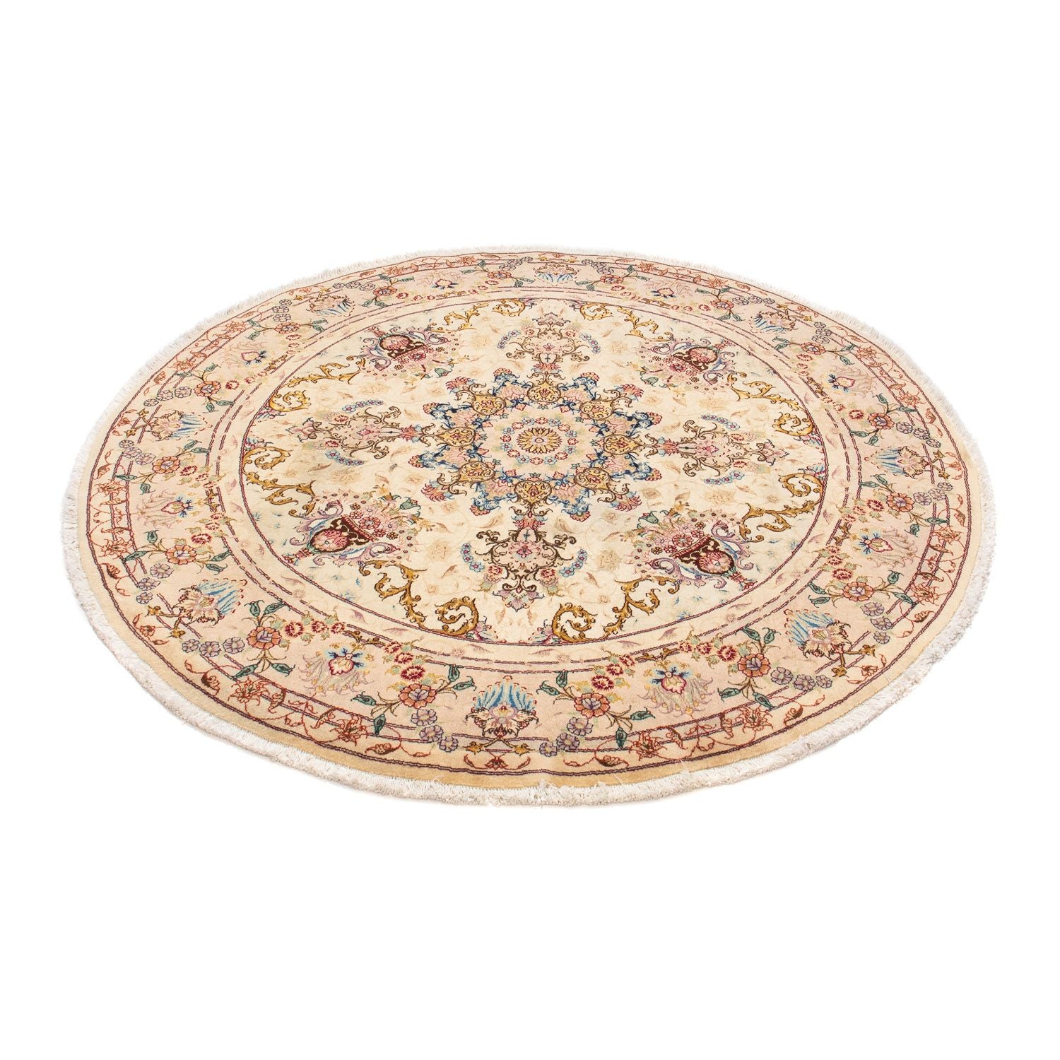 Tappeto Persero - Tabriz - Reale rotondo  - 150 x 150 cm - marrone chiaro