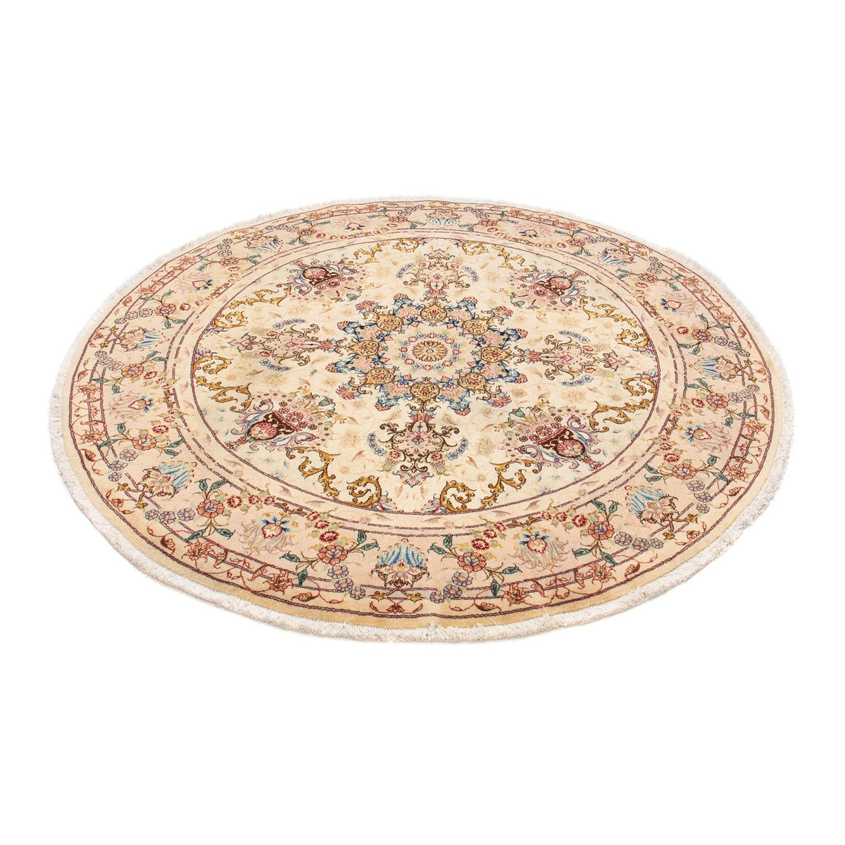 Tappeto Persero - Tabriz - Reale rotondo  - 150 x 150 cm - marrone chiaro