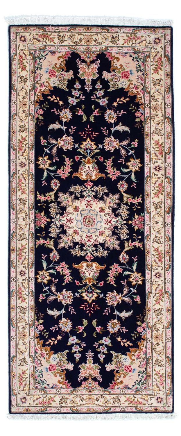 Tappeto corsia Tappeto Persero - Tabriz - Reale - 198 x 82 cm - blu scuro