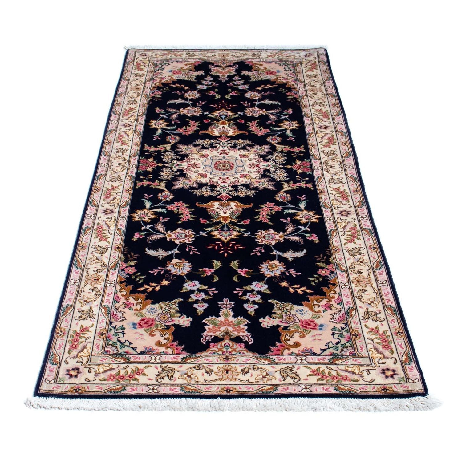 Tappeto corsia Tappeto Persero - Tabriz - Reale - 198 x 82 cm - blu scuro